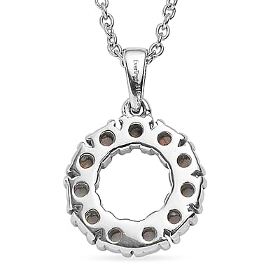 EverTrue Synthetic Milky Opal Pendant Necklace in Stainless Steel 20 Inches