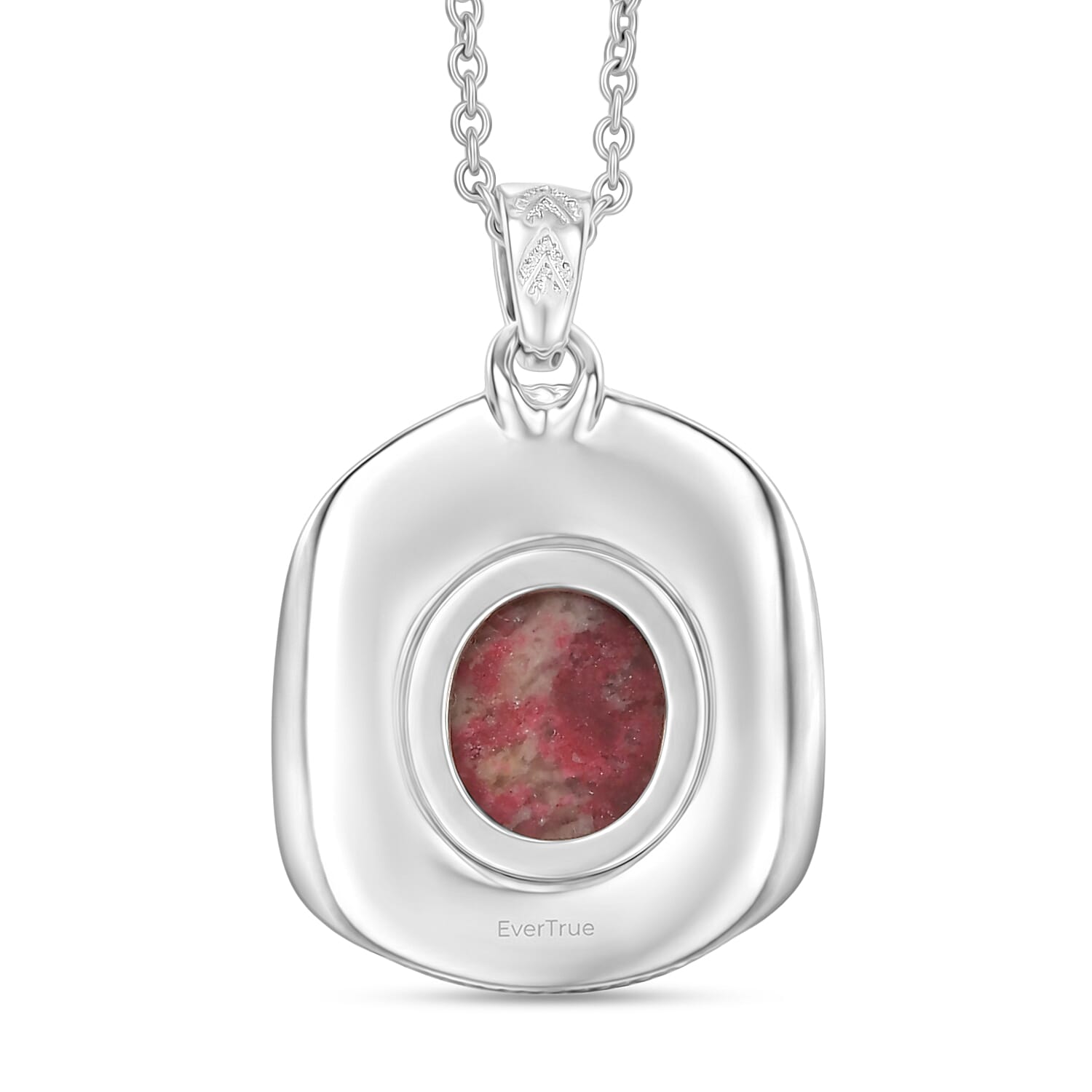 EverTrue Premium Norwegian Thulite 6.20 ctw Pendant Platinum Bond with Stainless Steel Necklace 20 Inches
