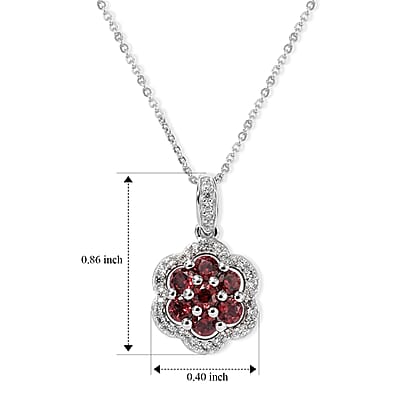 D'Joy Umba River and White Zircon 1.70 ctw Pendant Necklace in Rhodium Over Sterling Silver 20 Inches