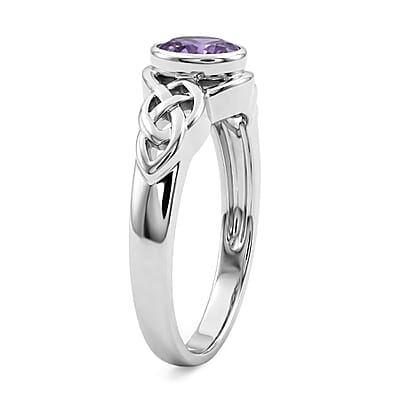 Amethyst 2.70 ctw Earrings, Ring (Size 5.0) and Bracelet (7.50-8.50In) in Sterling Silver