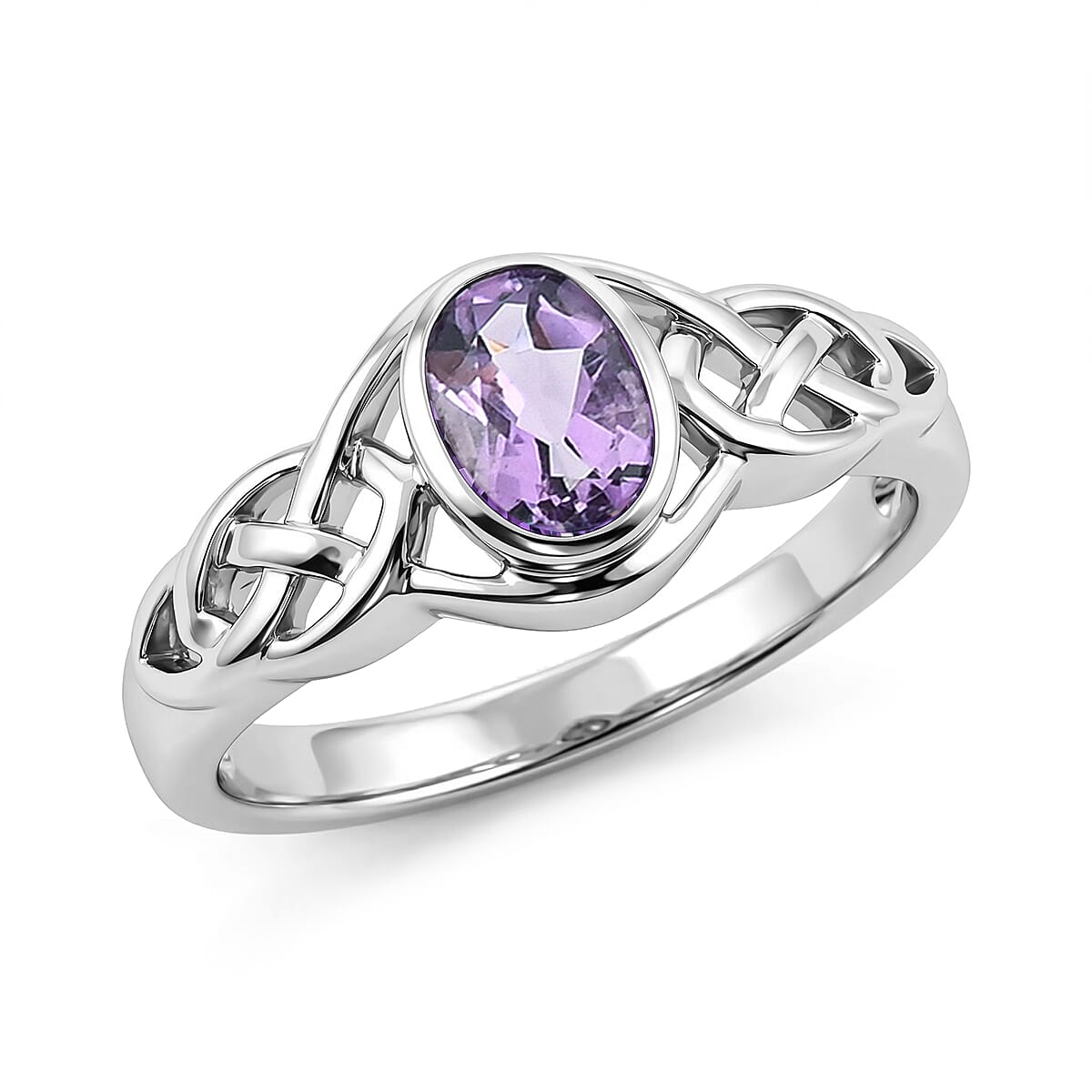 Amethyst 2.70 ctw Earrings, Ring (Size 7.0) and Bracelet (7.50-8.50In) in Sterling Silver image number 5