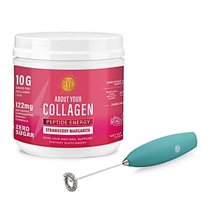 Electric Frother, ABOUT YOUR COLLAGEN PEPTIDE ENERGY Supplement 40 sv with electric frother- Strawberry Margarita