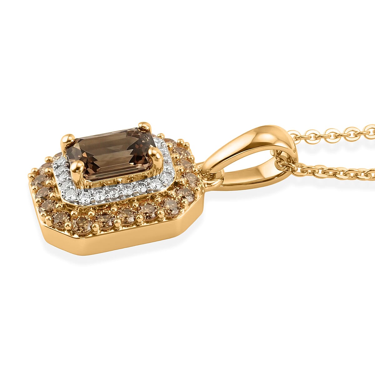 D'Joy AAA Turkizite and Multi Gemstone 1.30 ctw Pendant Necklace in 18K Vermeil Yellow Gold Over Sterling Silver 20 Inches image number 3