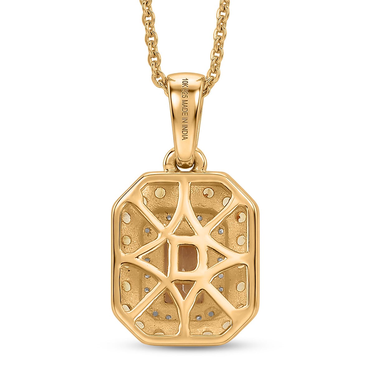 D'Joy AAA Turkizite and Multi Gemstone 1.30 ctw Golden Aura Pendant Necklace in 18K Vermeil Yellow Gold Over Sterling Silver 20 Inches