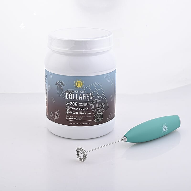 About Your Collagen Grass Fed Collagen I & II Dietary Supplement with Electric Frother (26.65oz) 60 serv -Chocolate