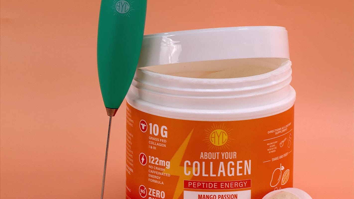 Electric Frother, ABOUT YOUR COLLAGEN PEPTIDE ENERGY Supplement 40 sv with electric frother- Mango Passion
