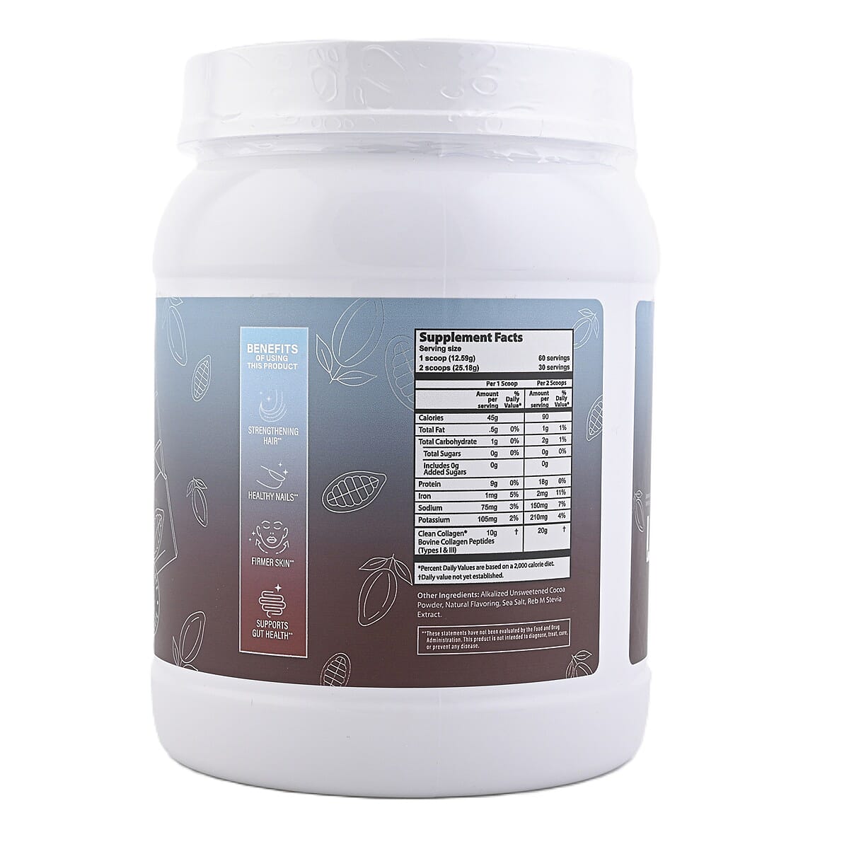 About Your Collagen Grass Fed Collagen I & II Dietary Supplement with Electric Frother (26.65oz) 60 serv -Chocolate