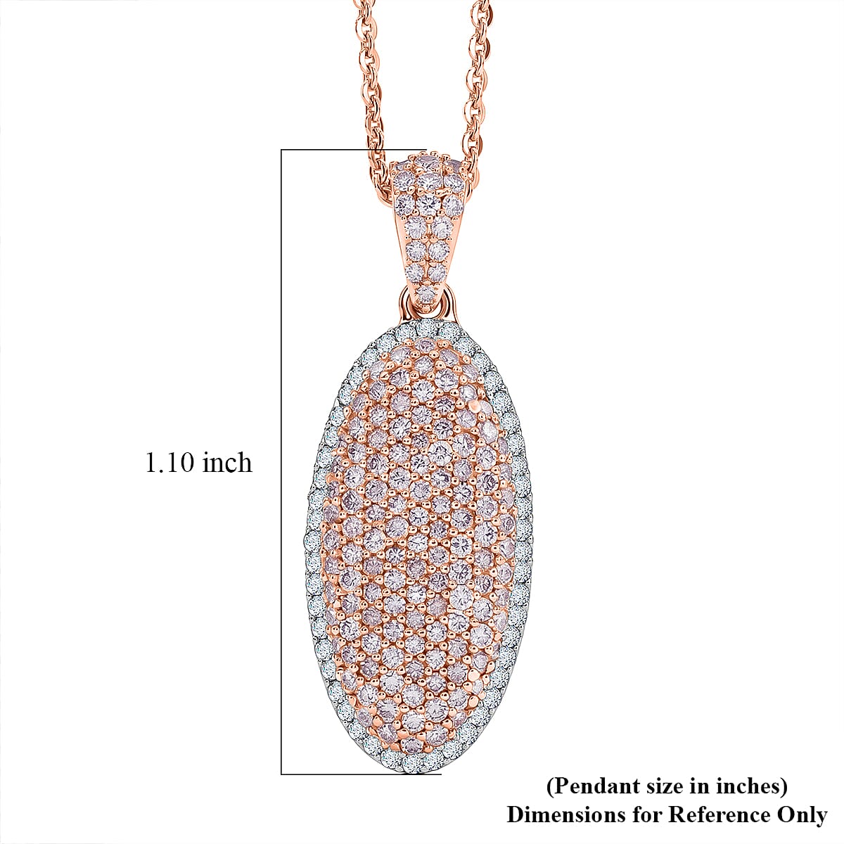 D'Joy Natural Pink and White Diamond 0.75 ctw Rose Silhouette Pendant Necklace in 18K Vermeil Rose Gold Over Sterling Silver (20 Inches) image number 5