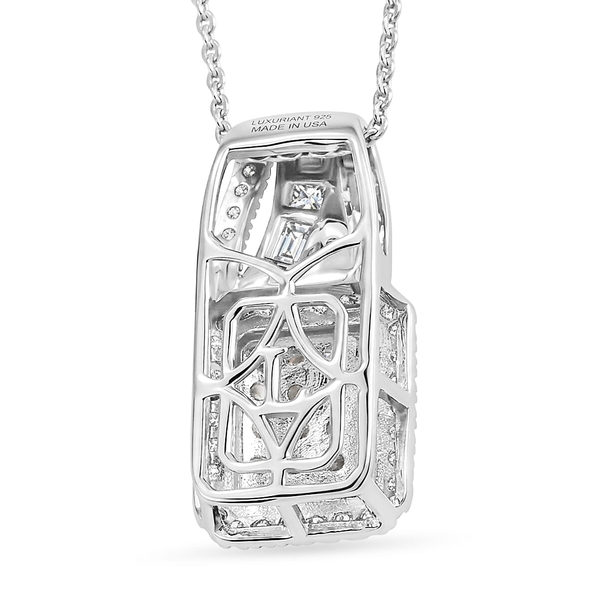 Luxuriant Lab Grown Diamond G-H SI 1.00 ctw Pendant Necklace in Rhodium Over Sterling Silver 20 Inches  image number 4