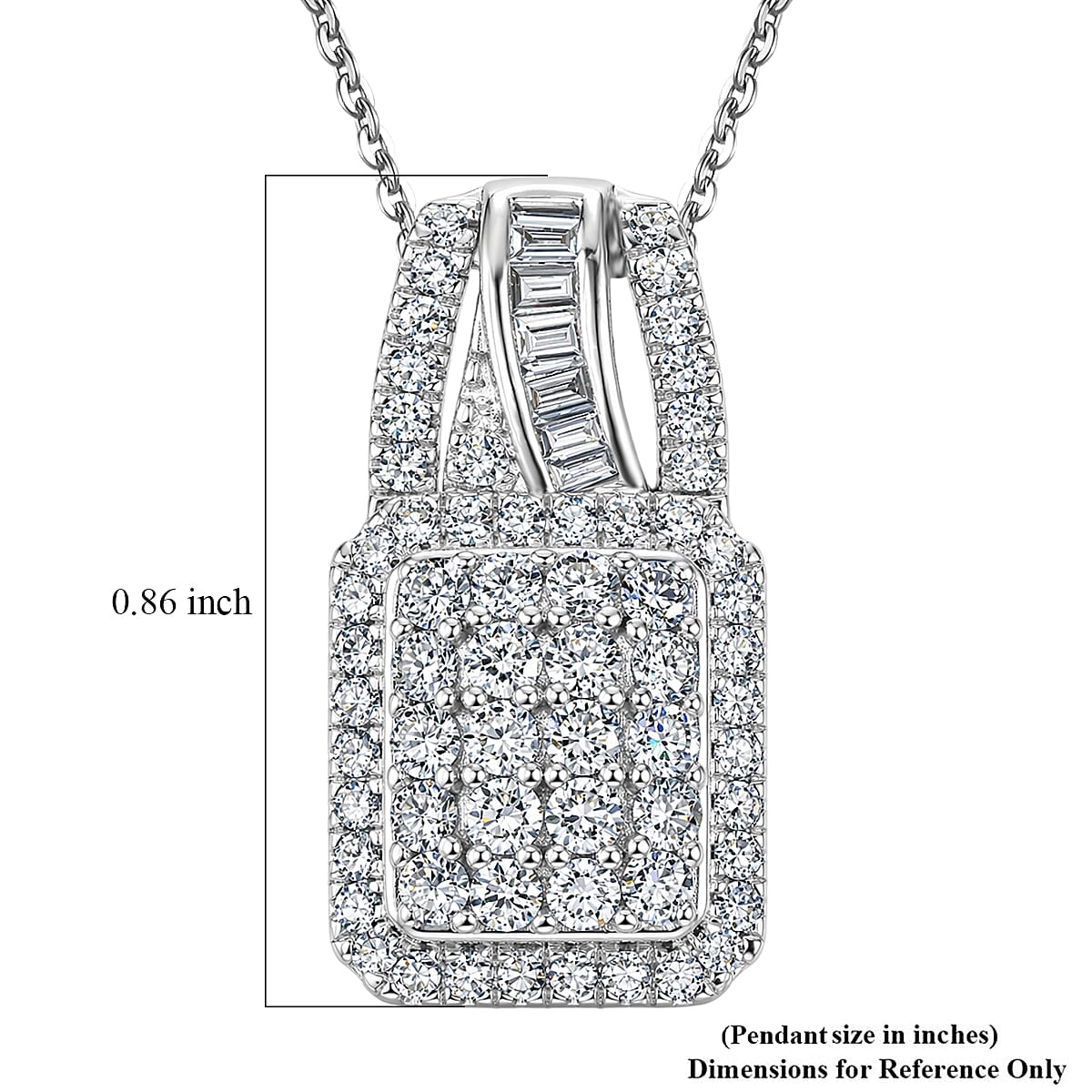 Luxuriant Lab Grown Diamond G-H SI 1.00 ctw Pendant Necklace in Rhodium Over Sterling Silver 20 Inches  image number 5