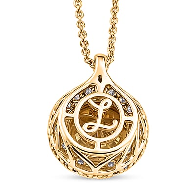 Certified & Appraised Luxoro AAA Hanabi Cut Turkizite and Diamond I2 3.78 ctw Pendant Necklace in 10K Yellow Gold (20 Inches)