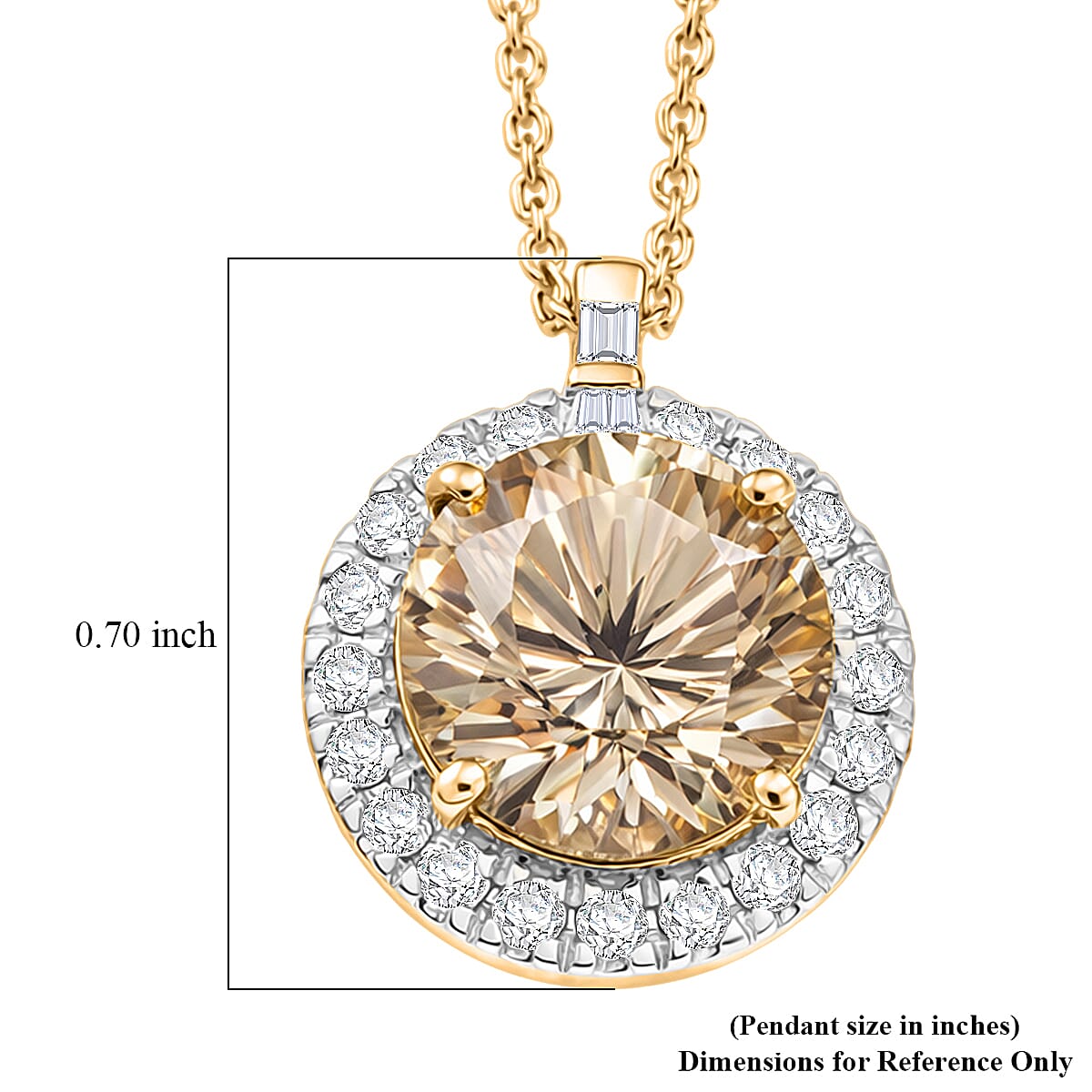 Certified & Appraised Luxoro AAA Hanabi Cut Turkizite and Diamond I2 3.78 ctw Pendant Necklace in 10K Yellow Gold (20 Inches)