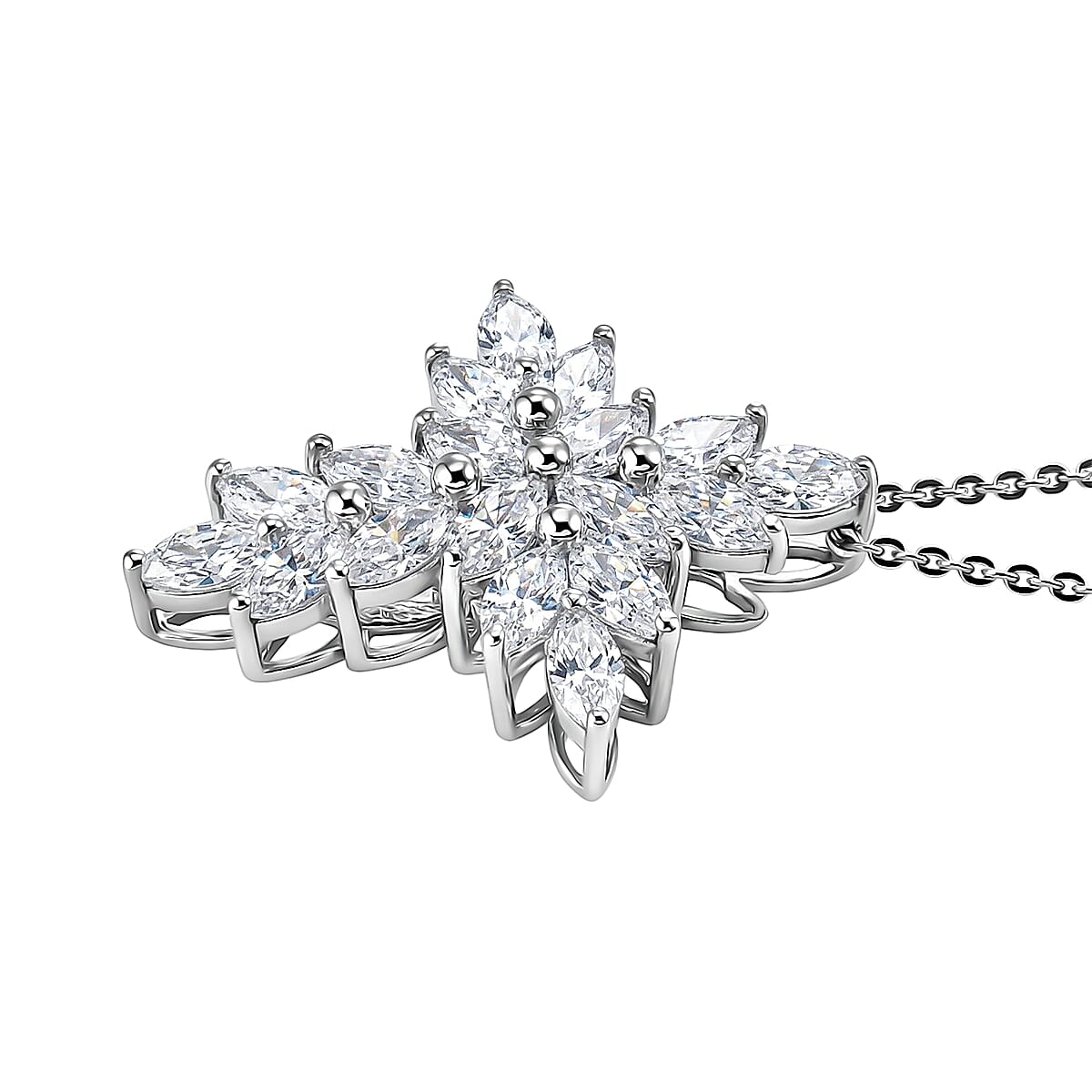 D'Joy White Topaz 3.40 ctw Pendant Necklace in Rhodium Over Sterling Silver 20 Inches  image number 3