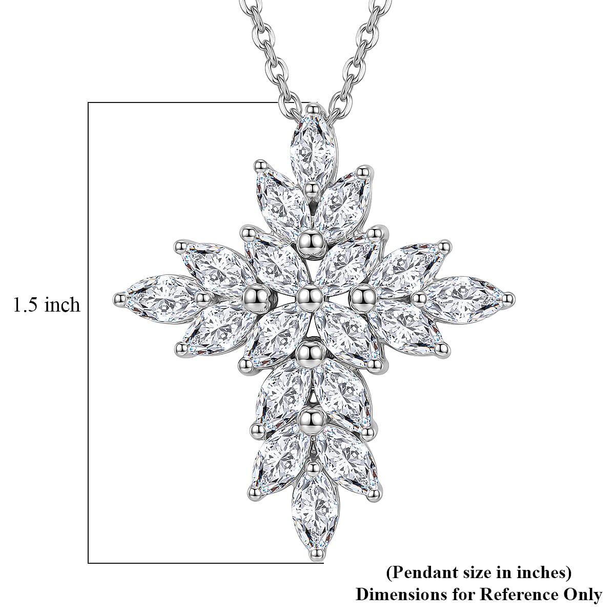 D'Joy White Topaz 3.40 ctw Pendant Necklace in Rhodium Over Sterling Silver 20 Inches  image number 5