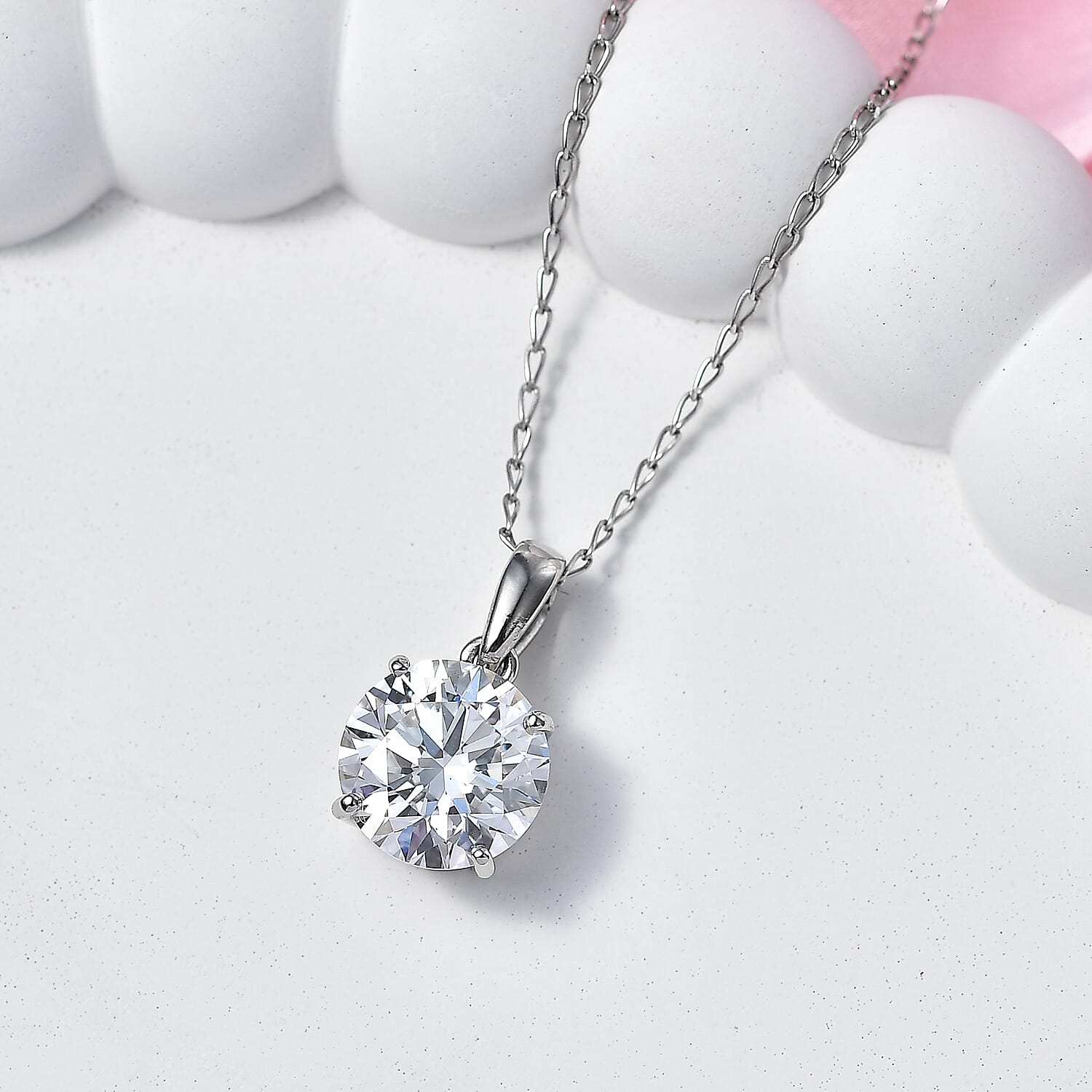 950 Platinum Luxuriant Lab Grown Diamond (E-F, VS) Pendant Necklace (20 Inches) 4.00 ctw