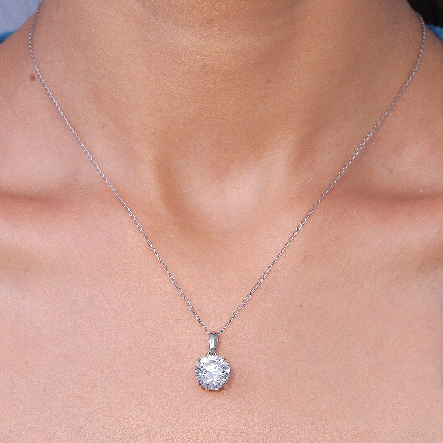 950 Platinum Luxuriant Lab Grown Diamond (E-F, VS) Pendant Necklace (20 Inches) 4.00 ctw