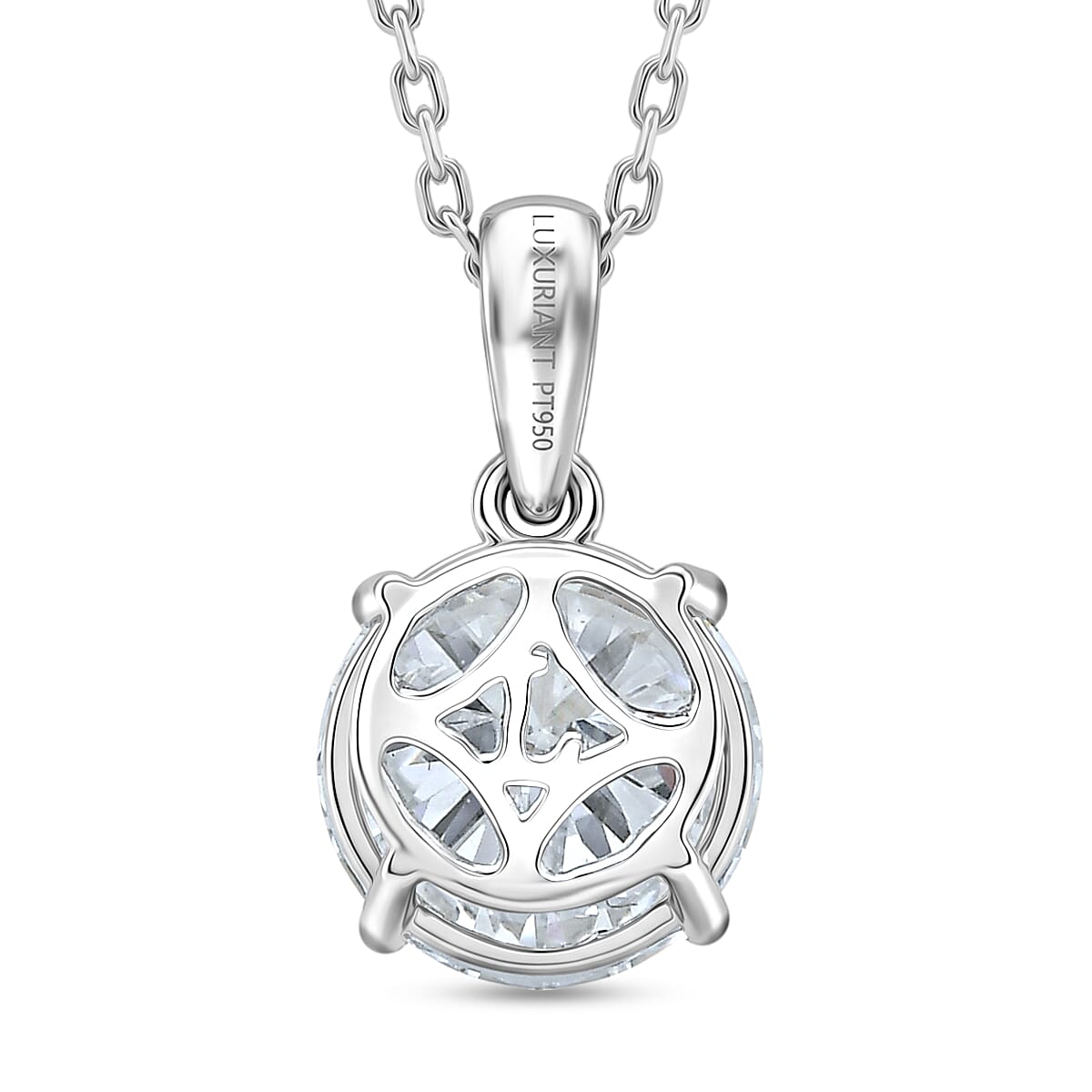 950 Platinum Luxuriant Lab Grown Diamond (E-F, VS) Pendant Necklace (20 Inches) 4.00 ctw