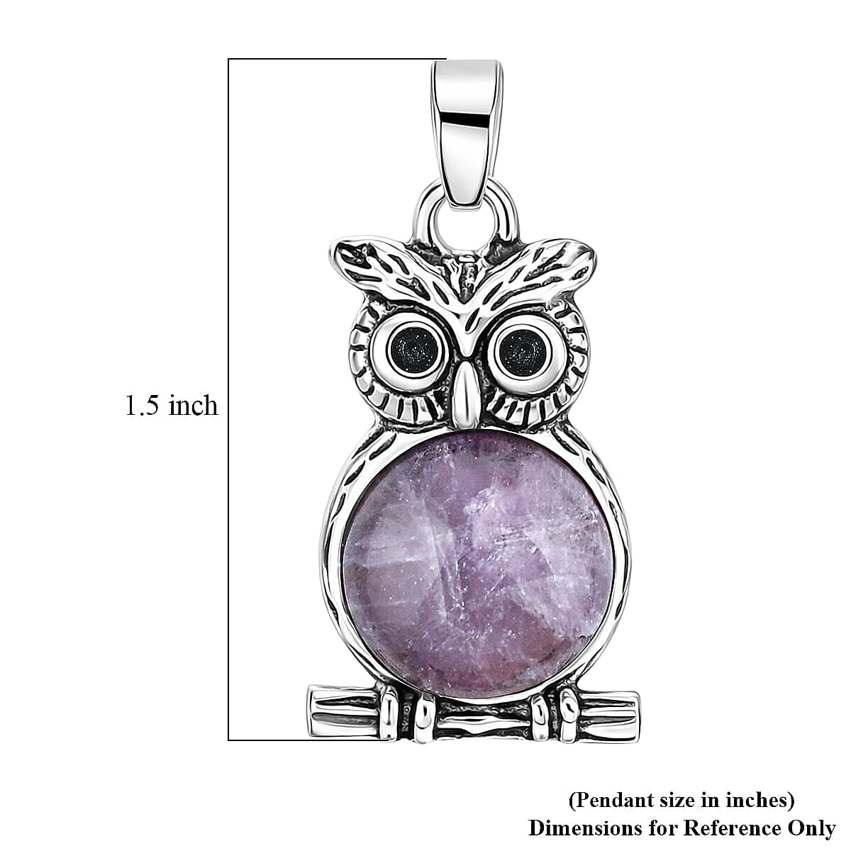 Amethyst 8.00 ctw Small Owl Pendant in Silvertone with Stainless Steel Necklace (20 Inches) image number 5