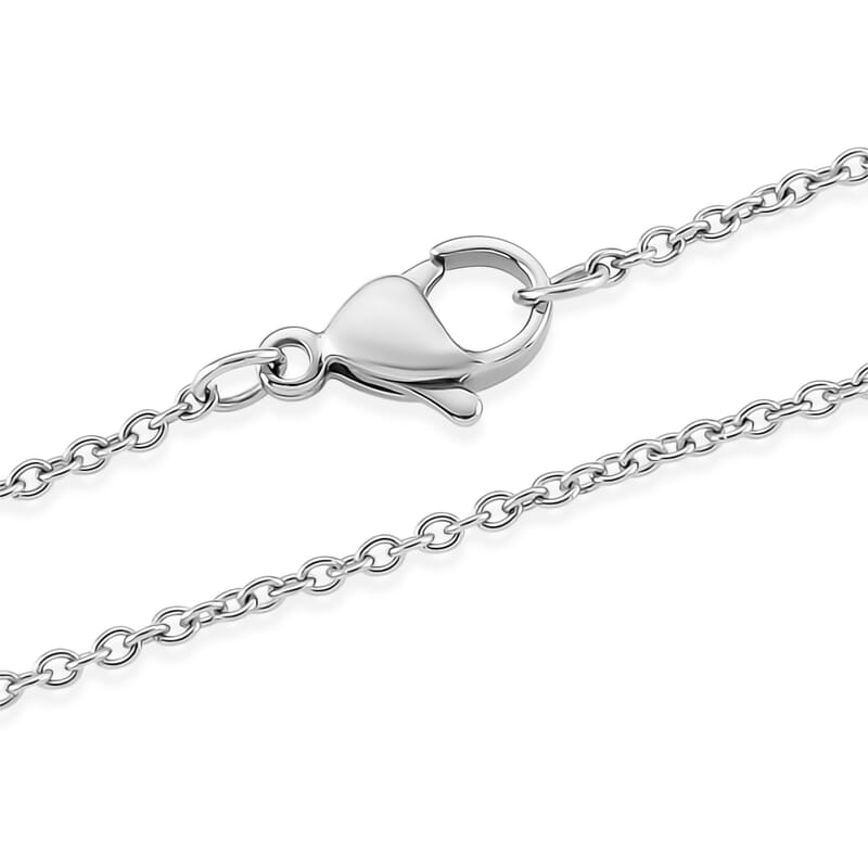 African Amethyst 38.00 ctw Pendant in Silvertone with Stainless Steel Necklace 20 Inches