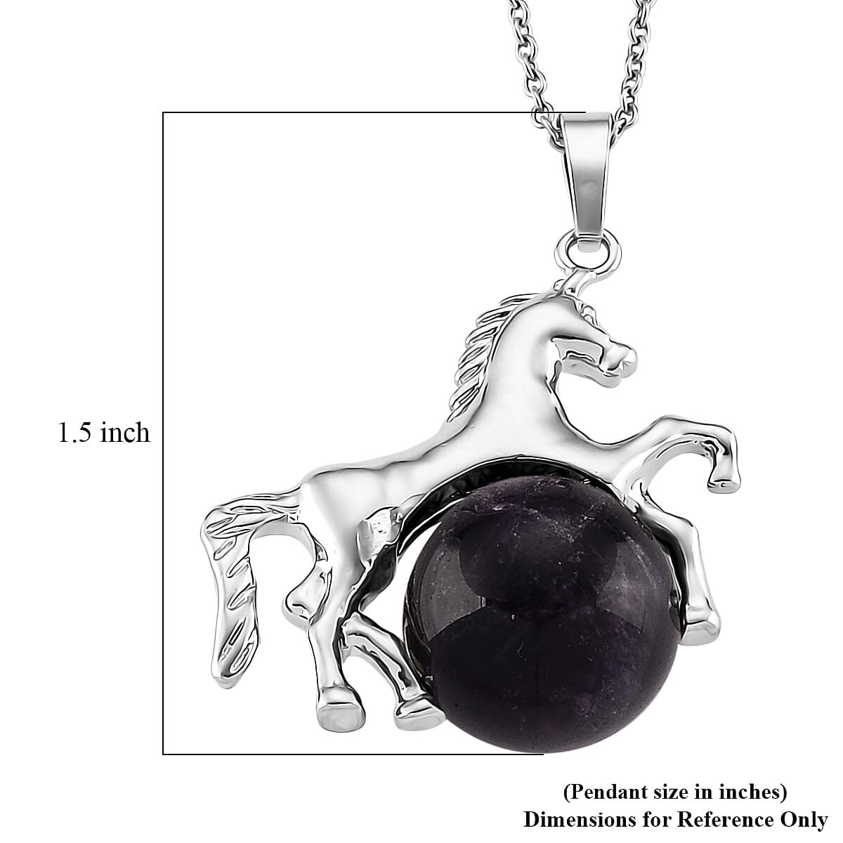 African Amethyst 38.00 ctw Pendant in Silvertone with Stainless Steel Necklace 20 Inches image number 5