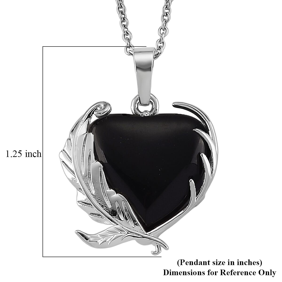 Black Obsidian 18.00 ctw Pendant in Silvertone with Stainless Steel Necklace 20 Inches image number 6