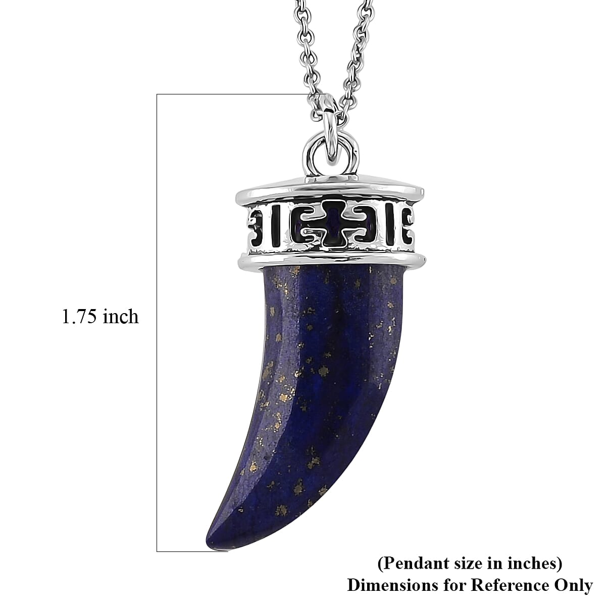 Lapis Lazuli 25.00 ctw Pendant in Silvertone with Stainless Steel Necklace 20 Inches image number 5