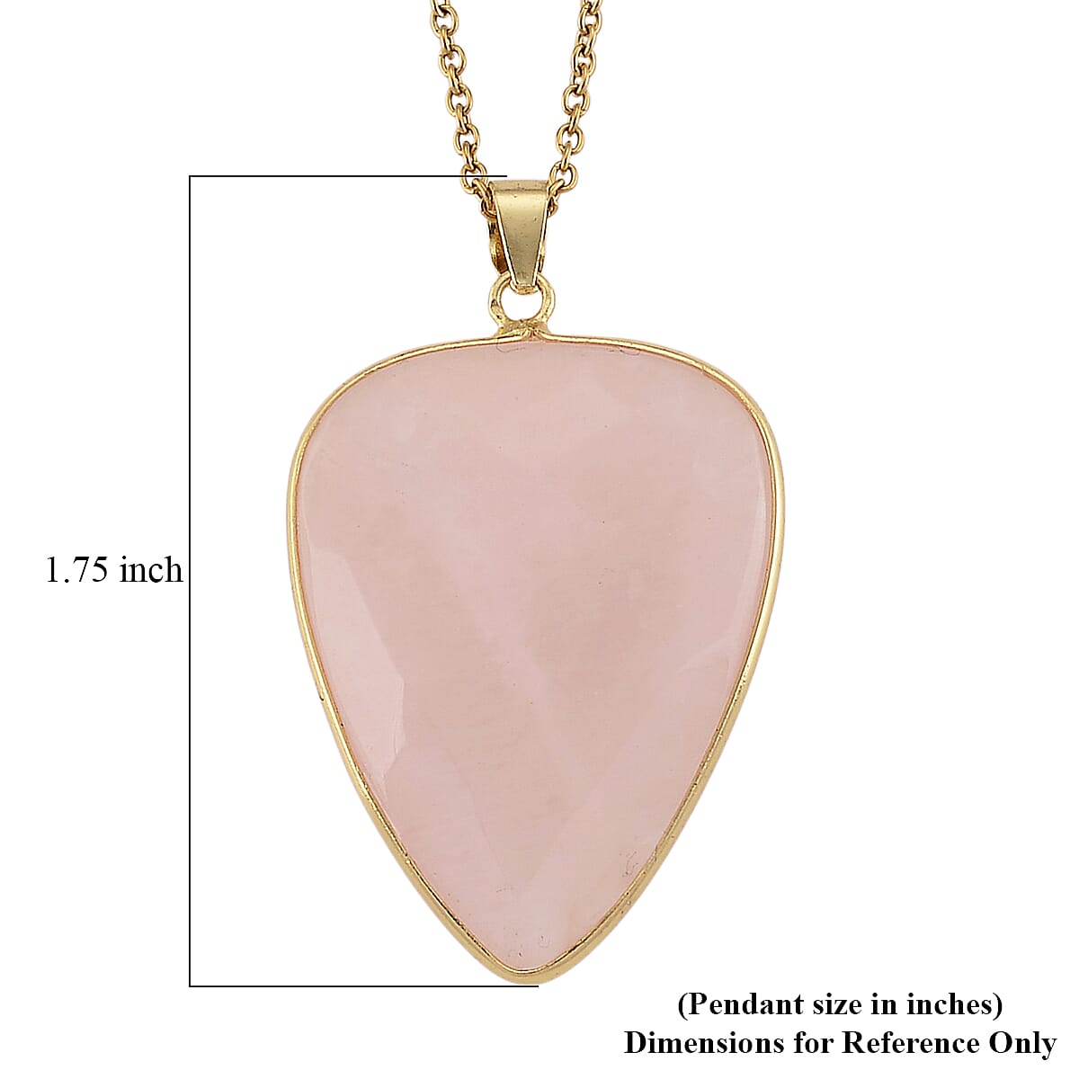 Galilea Rose Quartz 40.00 ctw Pendant in Goldtone with ION Plated YG Stainless Steel Necklace 20 Inches