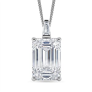 D'Joy Moissanite 10.30 ctw Pendant Necklace in Rhodium Over Sterling Silver 18 Inches