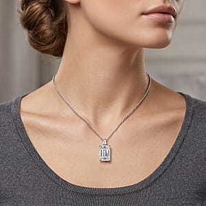 D'Joy Moissanite 10.30 ctw Pendant Necklace in Rhodium Over Sterling Silver 18 Inches