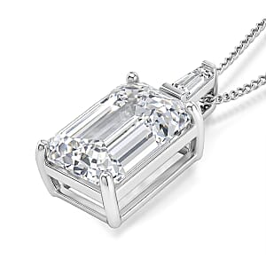 D'Joy Moissanite 10.30 ctw Pendant Necklace in Rhodium Over Sterling Silver 18 Inches