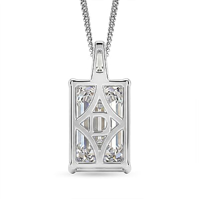 D'Joy Moissanite 10.30 ctw Pendant Necklace in Rhodium Over Sterling Silver 18 Inches