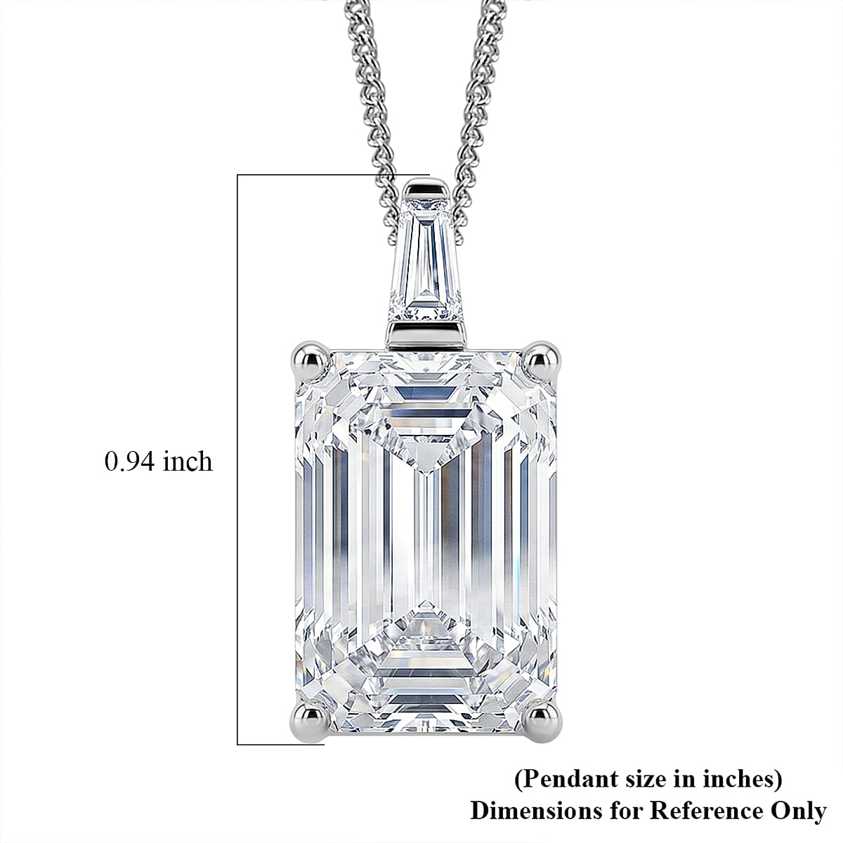D'Joy Moissanite 10.30 ctw Pendant Necklace in Rhodium Over Sterling Silver 18 Inches