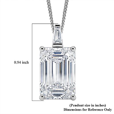 D'Joy Moissanite 10.30 ctw Pendant Necklace in Rhodium Over Sterling Silver 18 Inches
