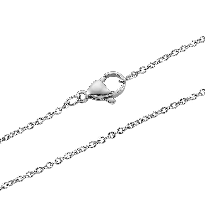 African Amethyst 8.00 ctw Pendant in Silvertone with Stainless Steel Necklace 20 Inches