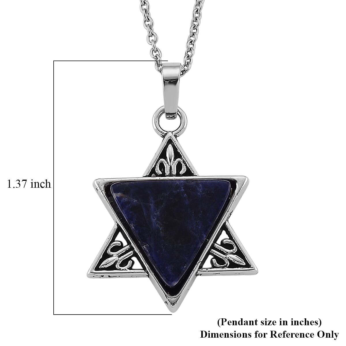 Lapis Lazuli 8.00 ctw Pendant in Silvertone with Stainless Steel Necklace 20 Inches image number 6