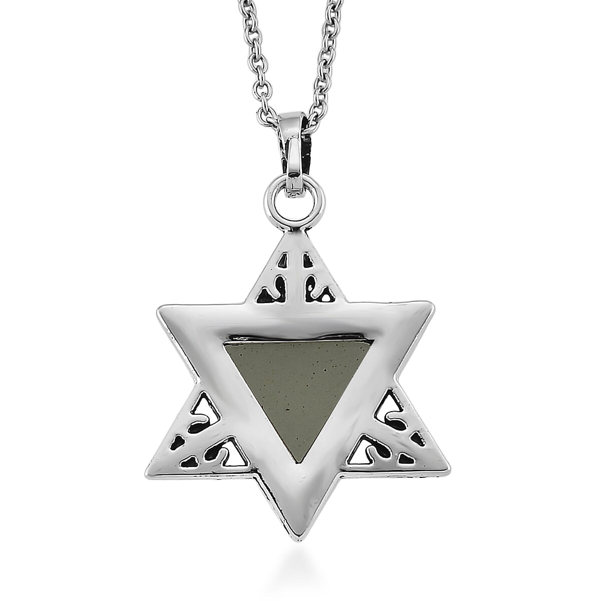 Green Aventurine 8.00 ctw Pendant in Silvertone with Stainless Steel Necklace 20 Inches image number 4