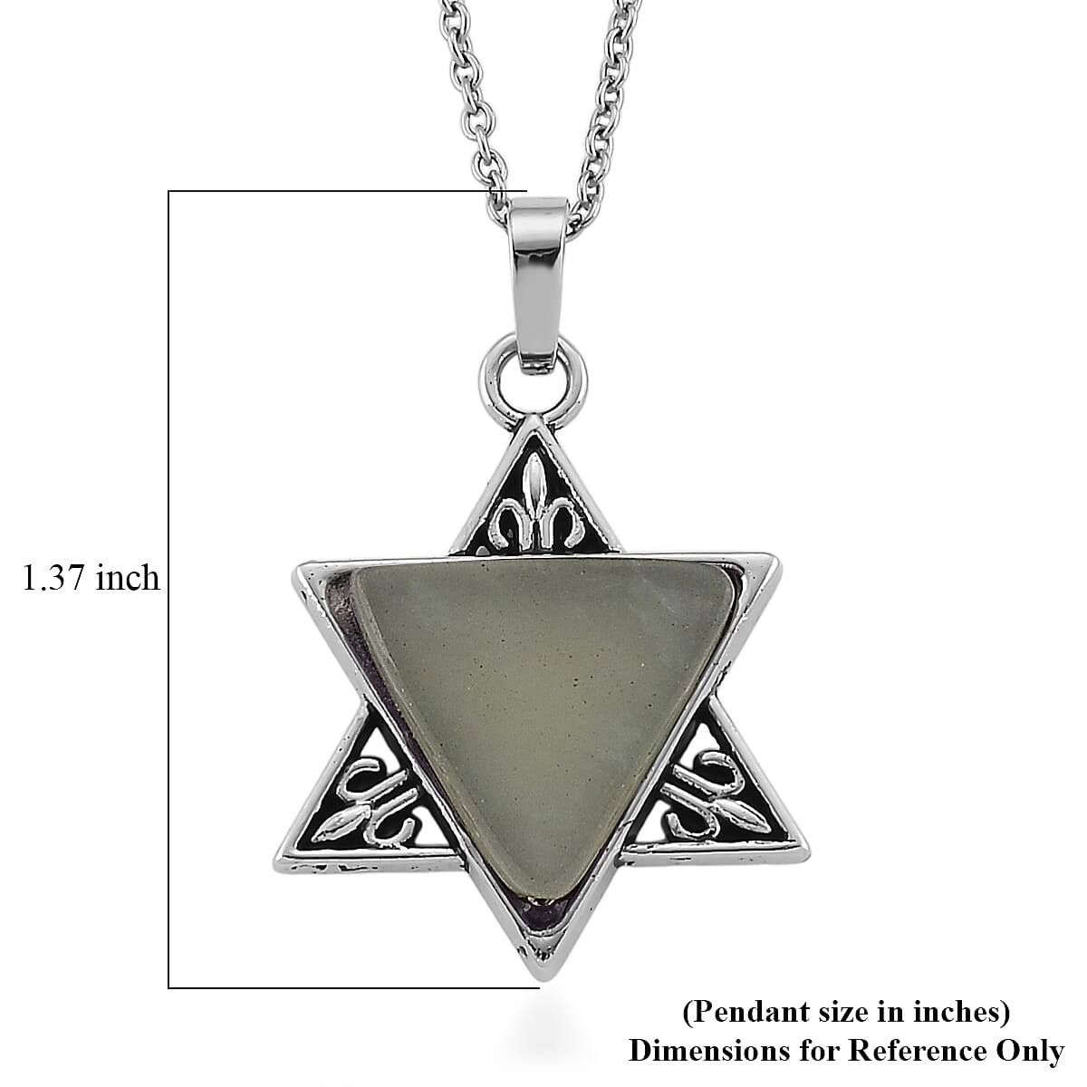 Green Aventurine 8.00 ctw Pendant in Silvertone with Stainless Steel Necklace 20 Inches image number 6