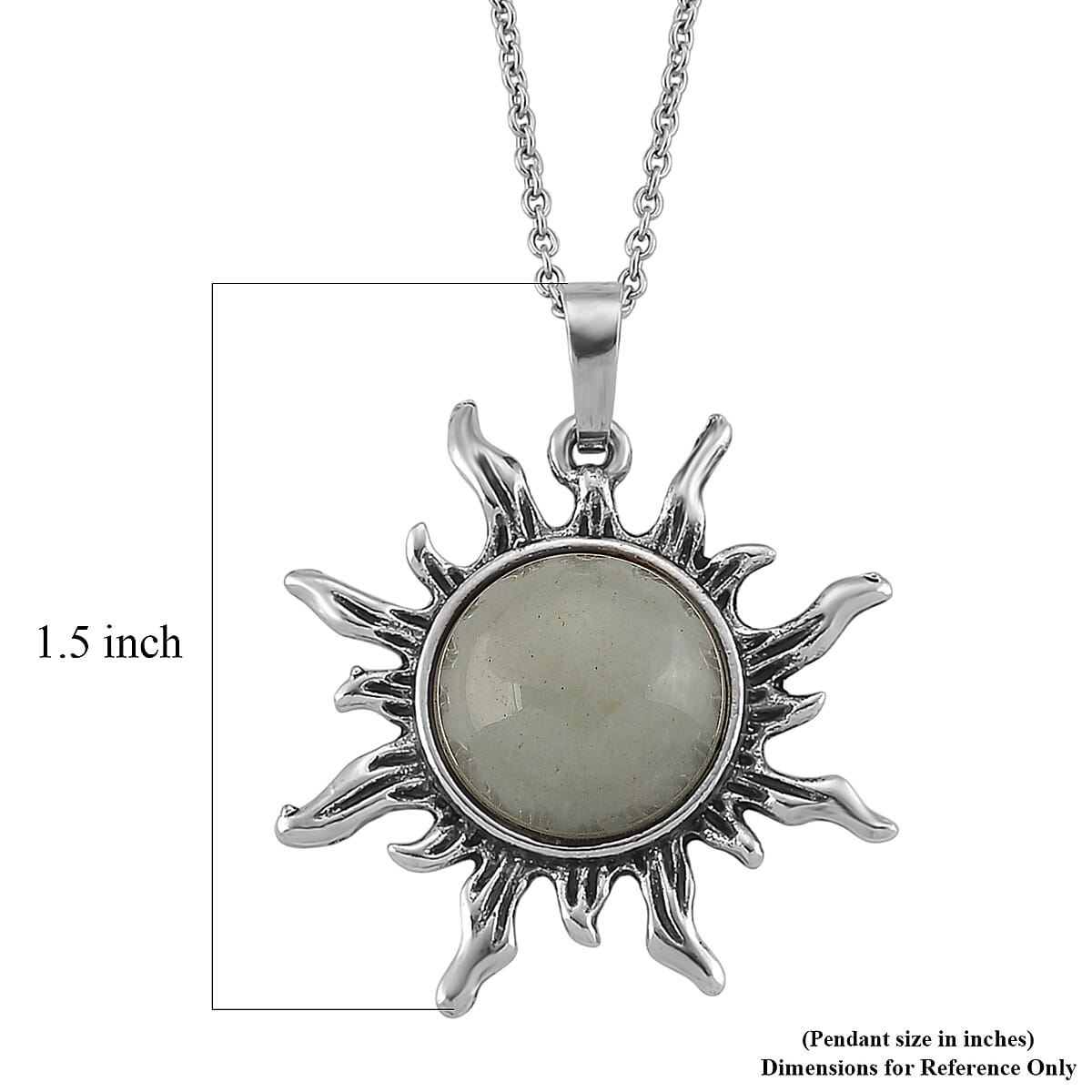 Green Aventurine 18.00 ctw Pendant in Silvertone with Stainless Steel Necklace 20 Inches image number 6