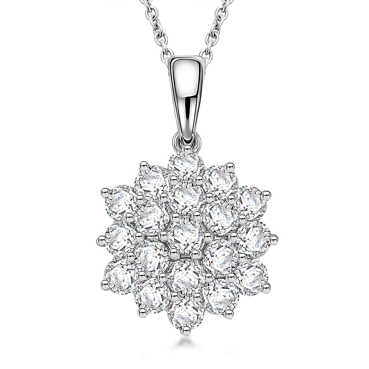 Certified & Appraised Luxoro Diamond I1-I2 1.00 ctw Pendant Necklace in 10K White Gold 20 Inches
