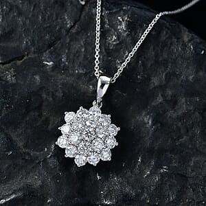 Luxoro Diamond I1-I2 1.00 ctw Pendant Necklace in 10K White Gold 20 Inches