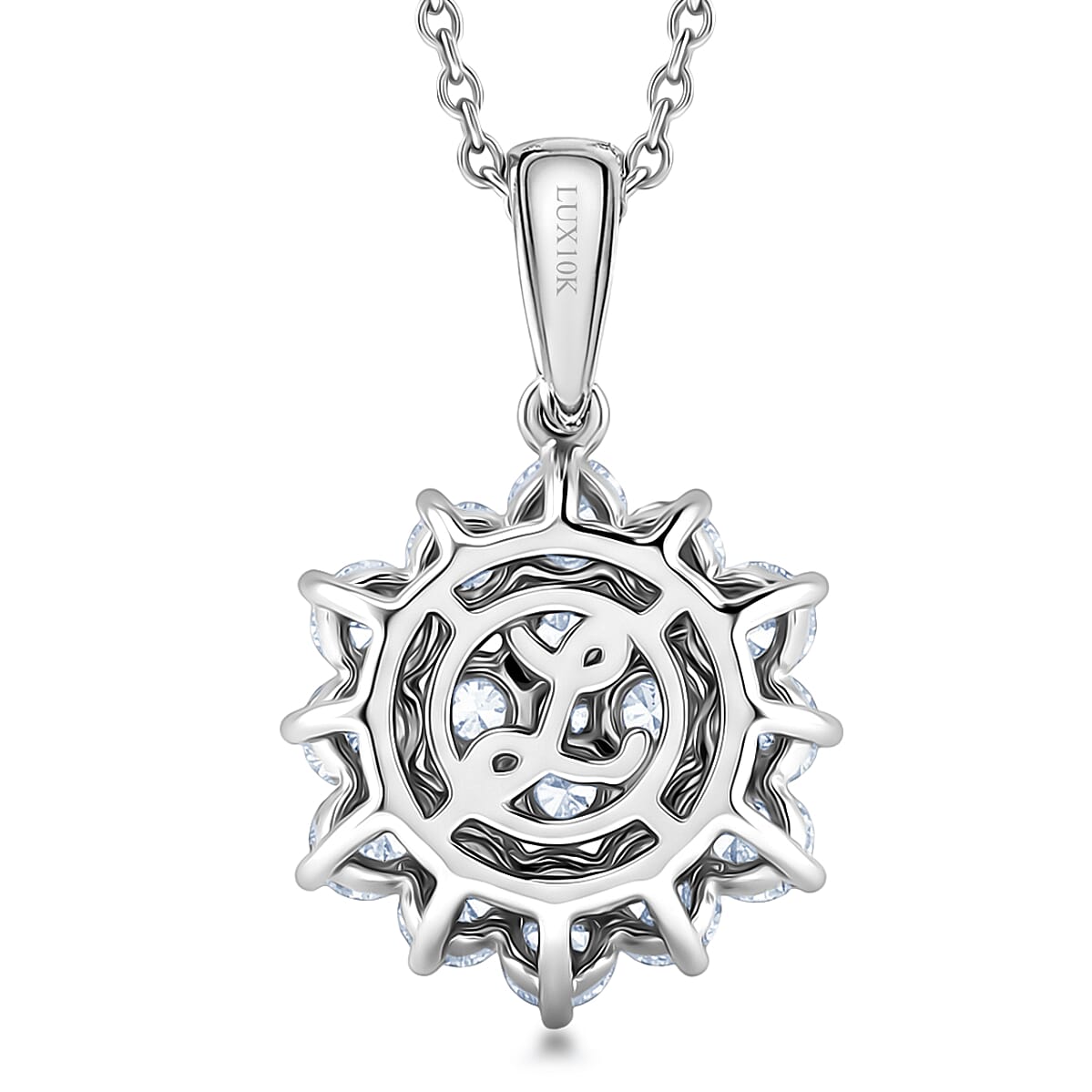 Luxoro Diamond I1-I2 1.00 ctw Pendant Necklace in 10K White Gold 20 Inches image number 4