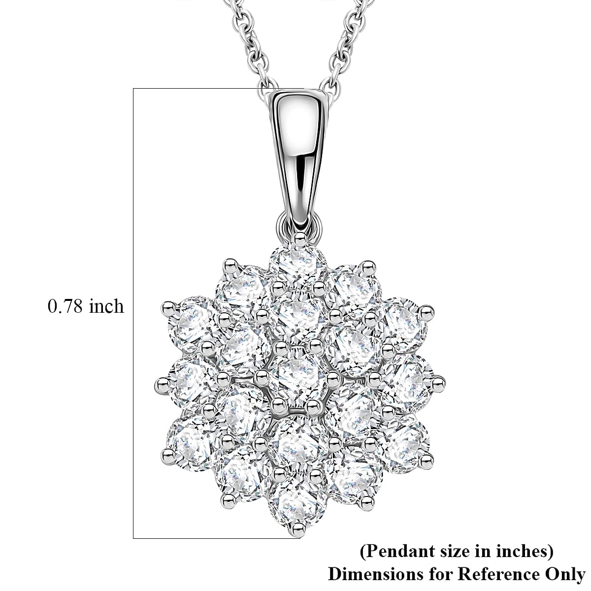 Luxoro Diamond I1-I2 1.00 ctw Pendant Necklace in 10K White Gold 20 Inches image number 5