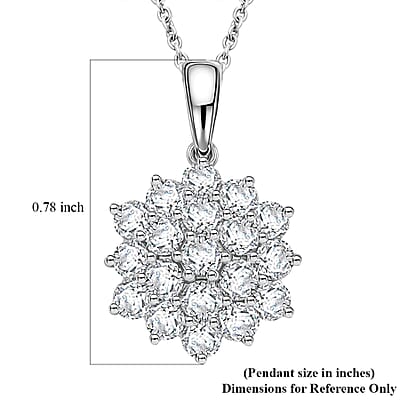 Certified & Appraised Luxoro Diamond I1-I2 1.00 ctw Pendant Necklace in 10K White Gold 20 Inches