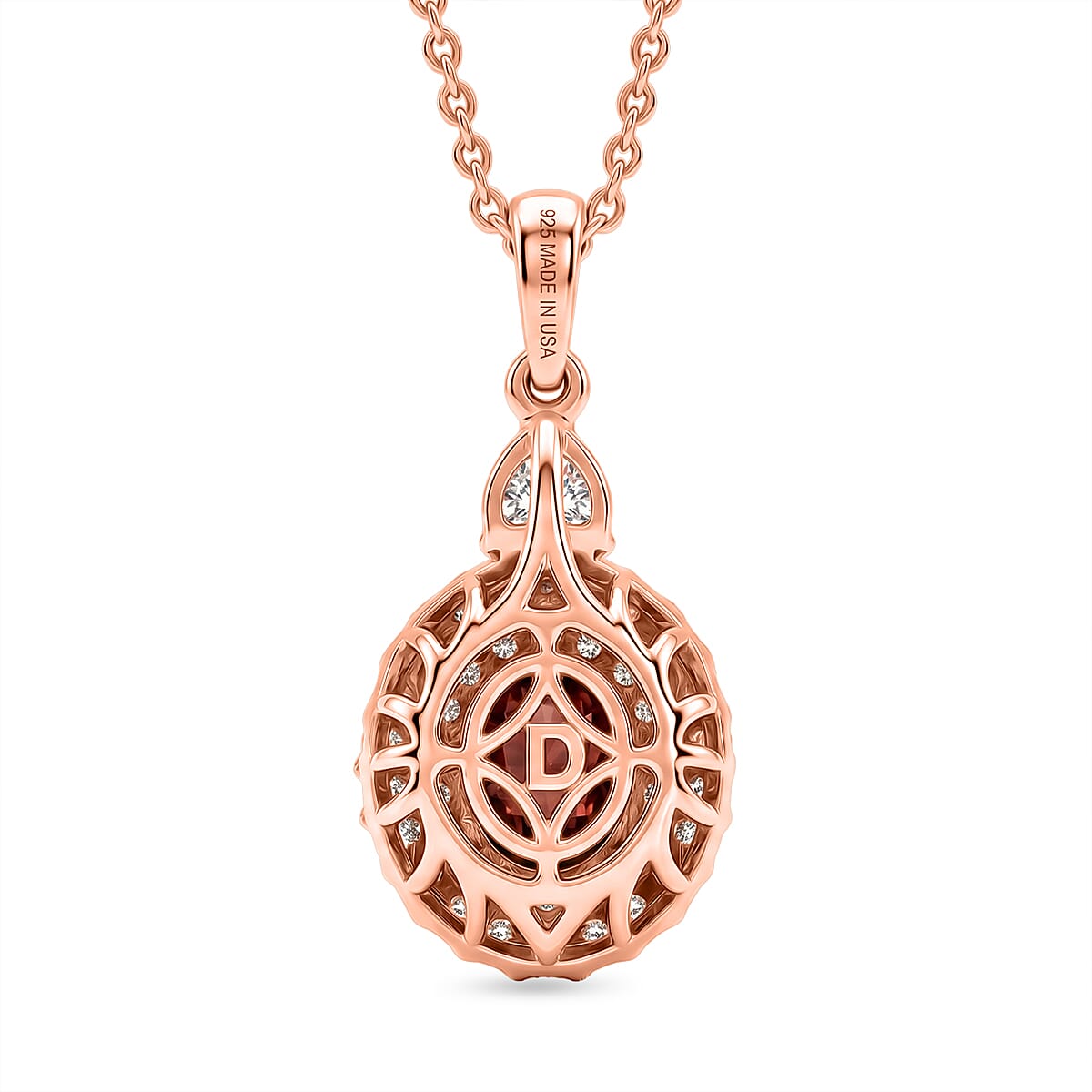 Pendant with Torn Chain 19DC (Size 20) in 18K RG Vermeil Sterling Silver 2.41 ctw