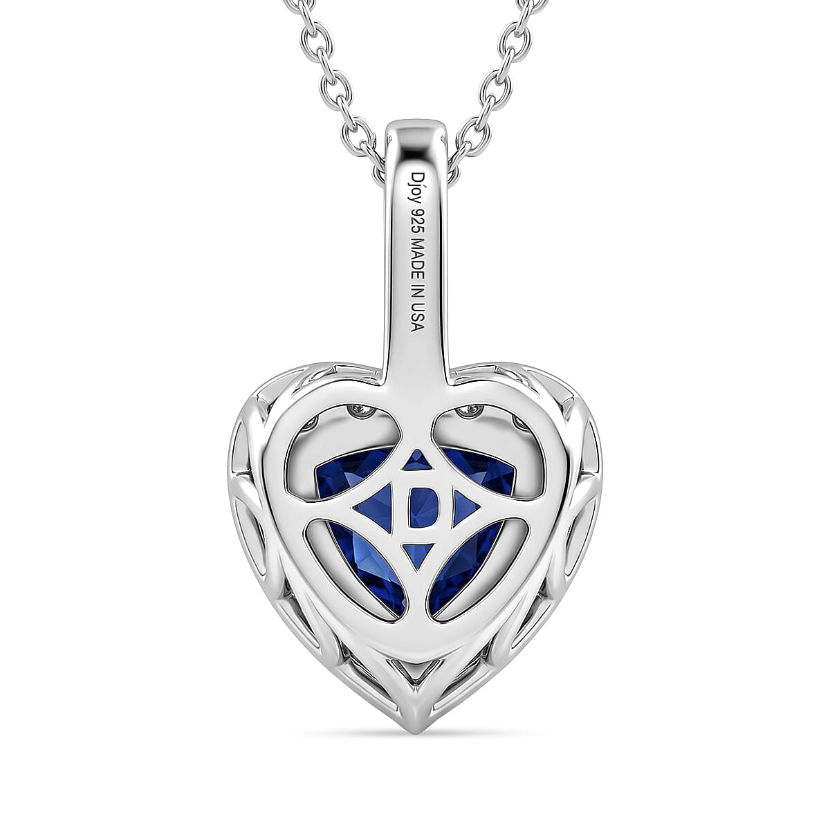 Certified & Appraised D'Joy Premium Tanzanite and Moissanite 1.74 ctw Pendant Necklace in Rhodium Over Sterling Silver (20 Inches) image number 4