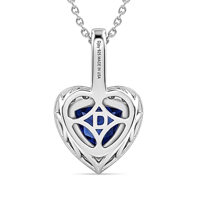 Certified & Appraised D'Joy Premium Tanzanite and Moissanite 1.74 ctw Pendant Necklace in Rhodium Over Sterling Silver (20 Inches)