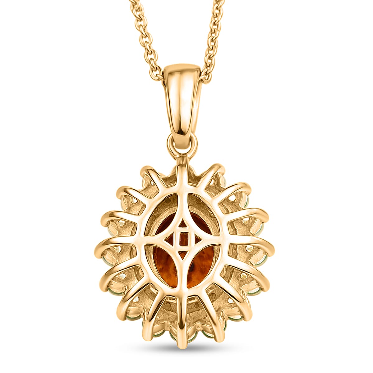 D'Joy AAA Red Zircon and Multi Gemstone 2.85 ctw Pendant Necklace in 18K Vermeil Yellow Gold Over Sterling Silver 20 Inches image number 4