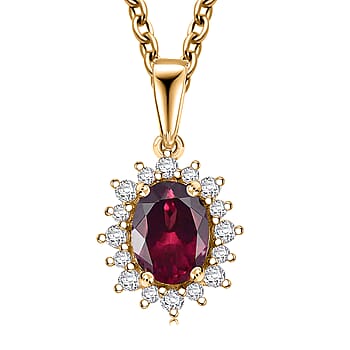 Rhodolite Garnet / Yellow Gold Over Sterling Silver - Product card gallery slide 1 (10176740131129)