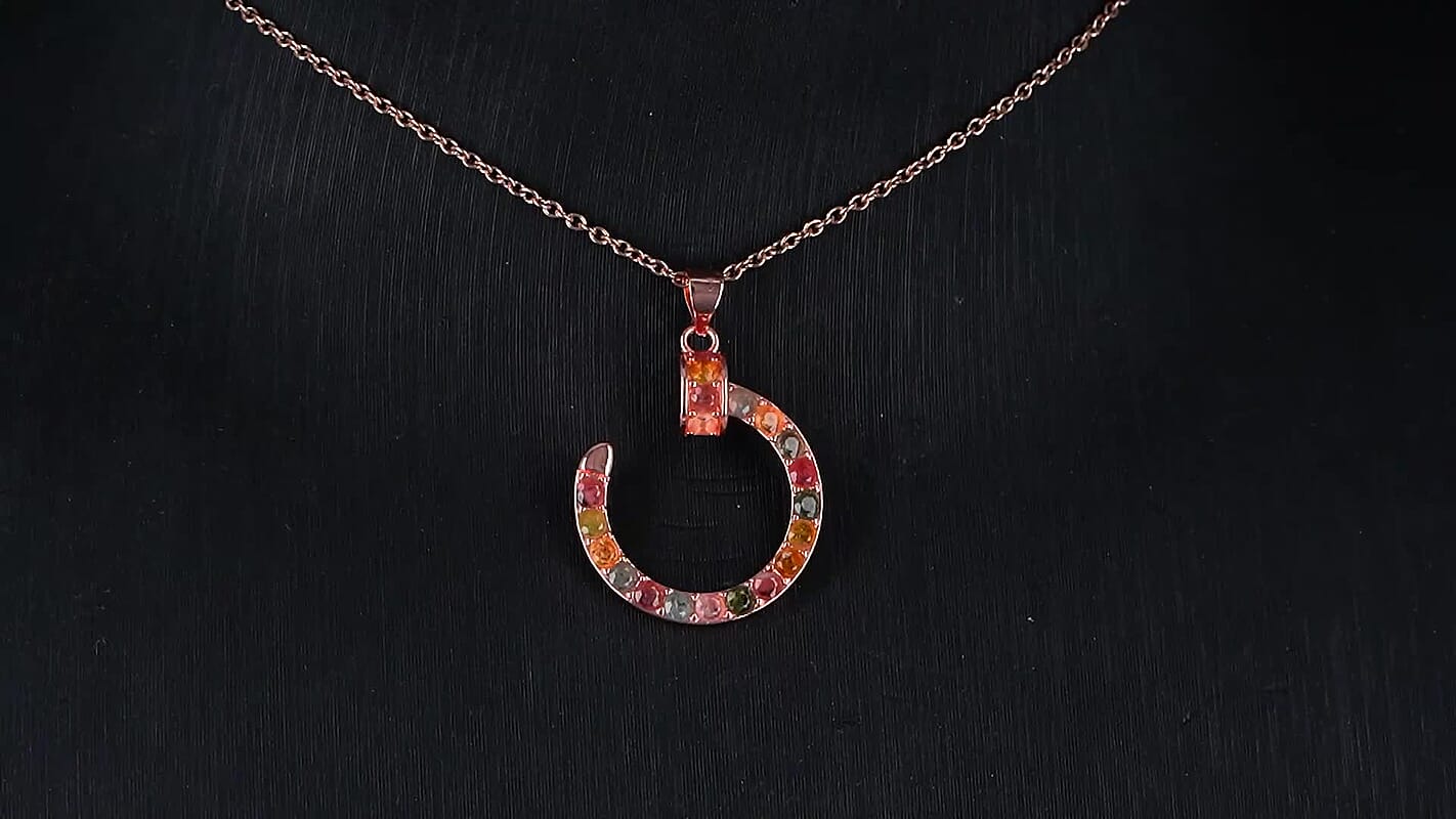 Tourmaline 5.00 ctw Pendant in Silvertone with ION Plated RG Stainless Steel Necklace 20 Inches