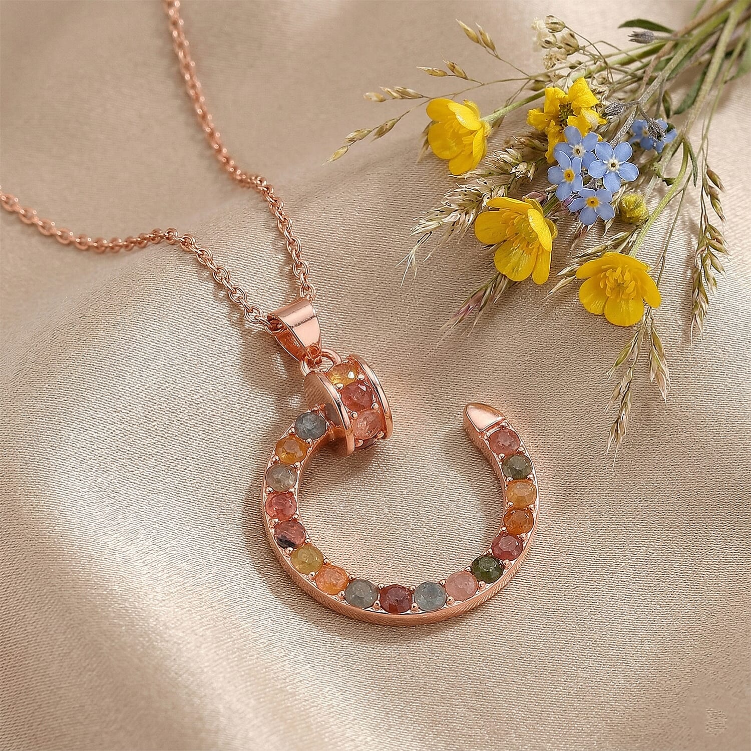 Tourmaline 5.00 ctw Pendant in Silvertone with ION Plated RG Stainless Steel Necklace 20 Inches